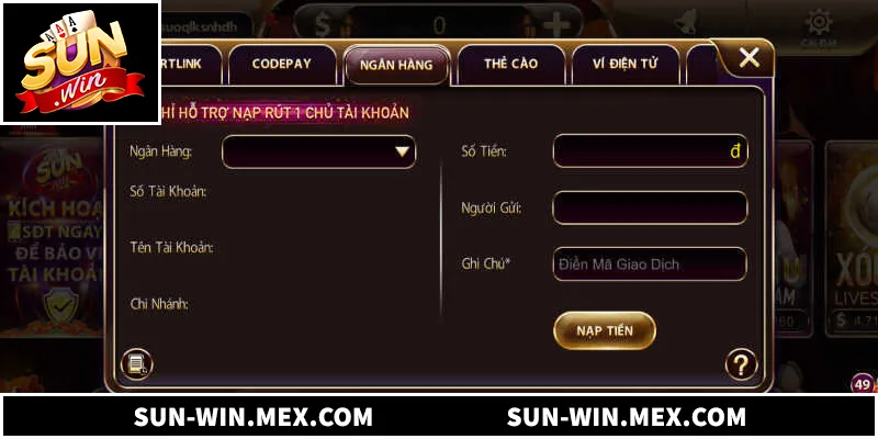 Hướng dẫn chi tiết nạp tiền Sunwin nhanh chóng