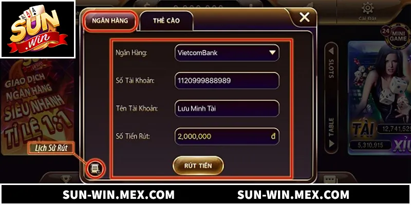 Hướng dẫn rút tiền Sunwin nhanh chóng và an toàn nhất